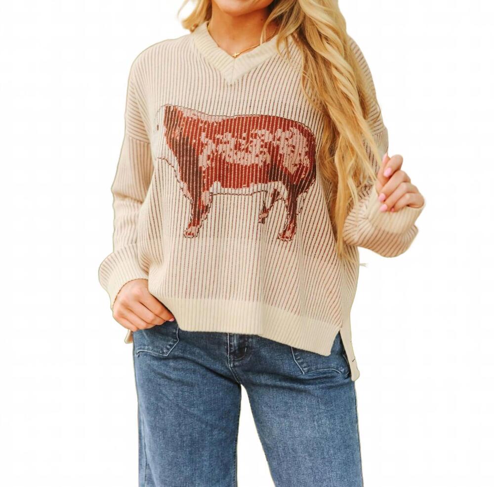 NEW 2FLYCO hereford highway sweater in cream